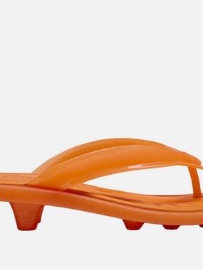 Glossy Orange Thong Sandals for Women